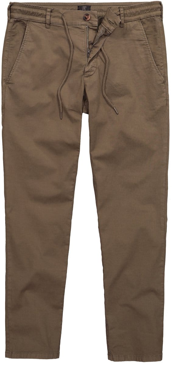 JP 1880 - Heren - chino FLEXNAMIC® business elastische tailleband tot maat 72 - Bruingrijs - Maat 56