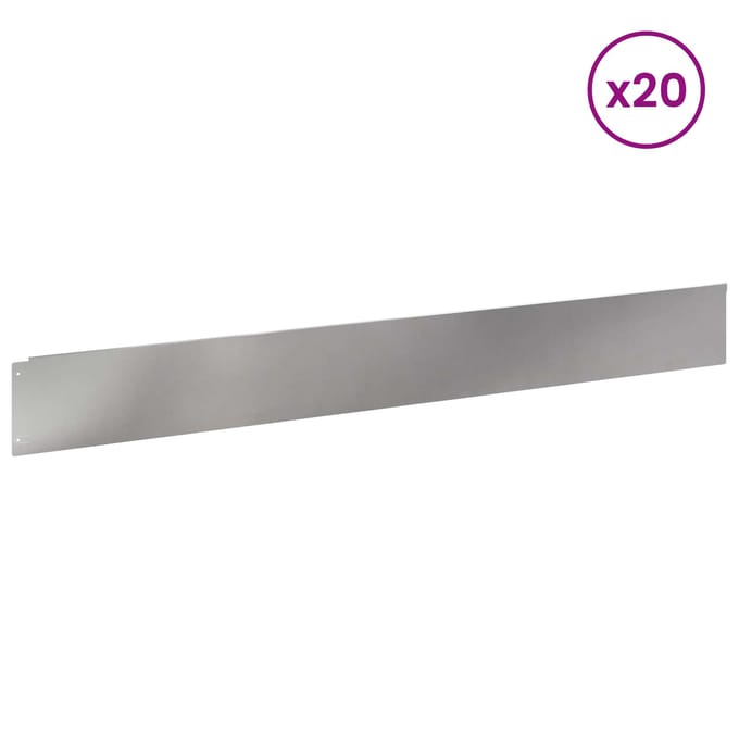 vidaXL - Gazonrand - 20 - st - 100 - x - 12 - cm - Staal - zilver