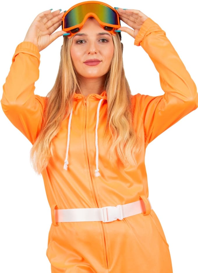 Ski bril neon oranje