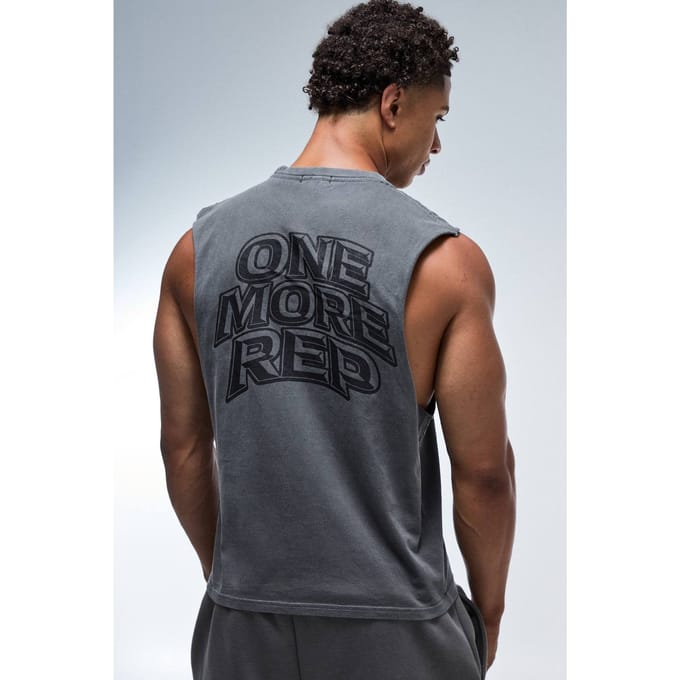 One More Rep Gewassen Regular Fit Tanktop | Black | Size Medium