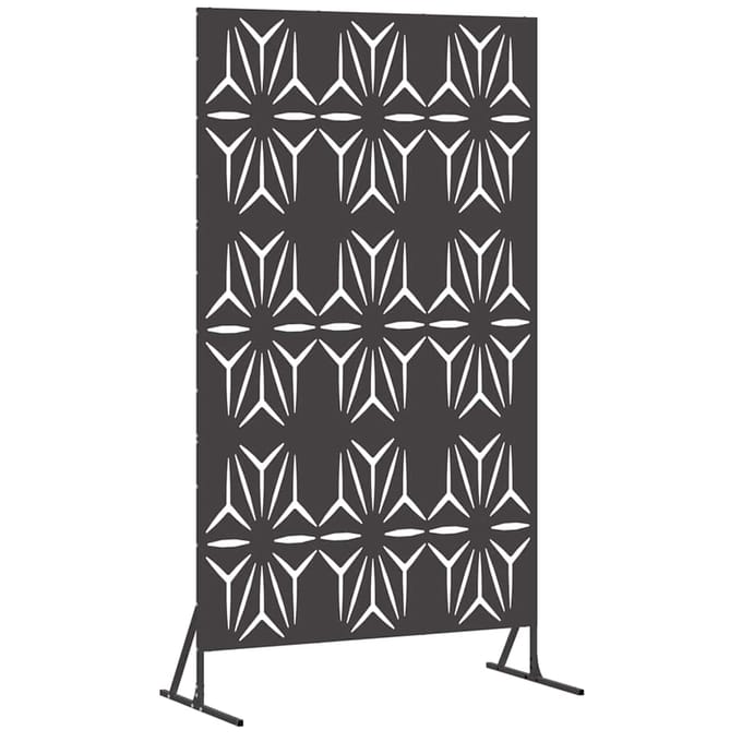 vidaXL - Privacyscherm - 100 - x - 50 - x - 180 - cm - Staal - Zwart