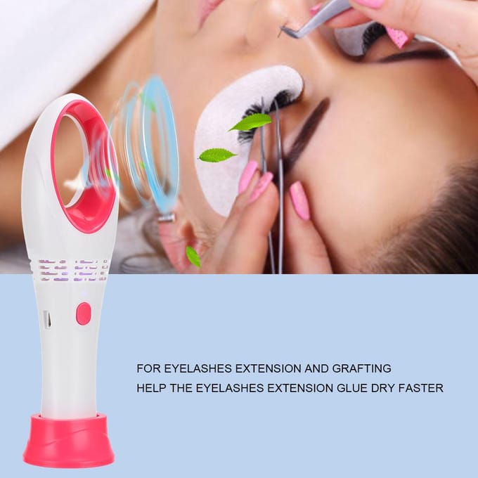 Draagbare USB Wimperverlenging Bladeless Ventilator Blower Geënte Wimperdroger Rood Wit white