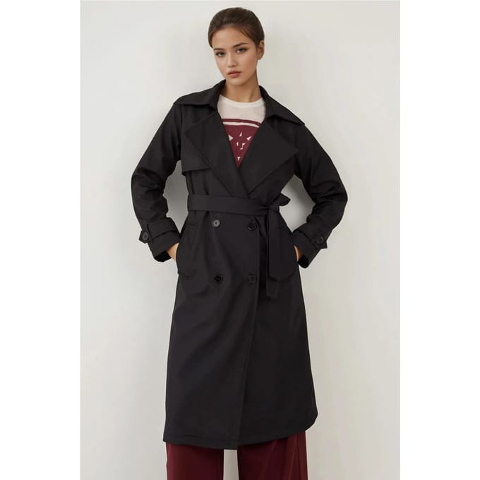 Dubbelzijdige Lange Trenchcoat