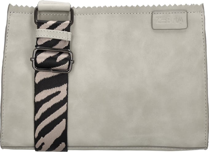 Zebra Trends Merel Crossbody Schoudertas - Trendy Zebra print Schouderband - Middengrijs