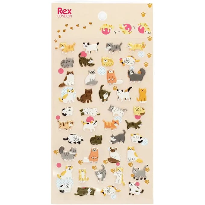 3D opblaasbare kattenstickers Rex London