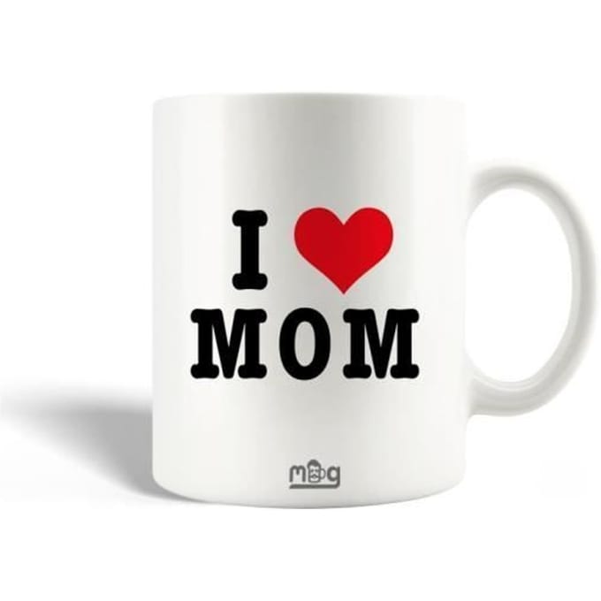 Mug en céramique - MANIACASE - I love mom - 30cl - Blanc - Compatible lave-vaisselle