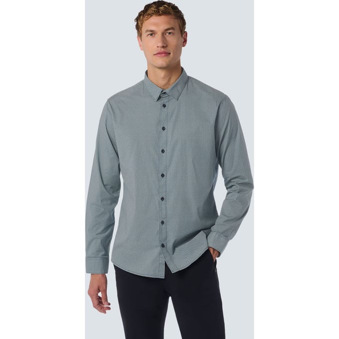 No Excess Shirt Stretch Allover Printed Night Maat: S | Casual Overhemden Outlet | Heren | Grijs