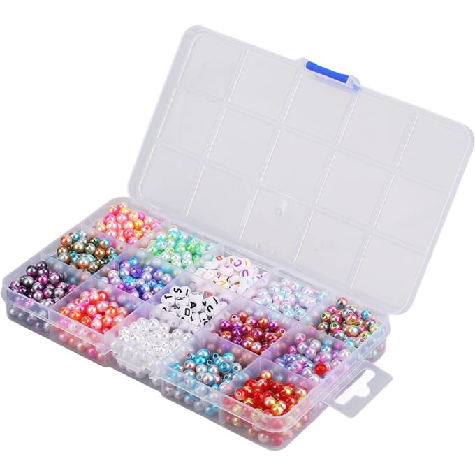 15 grille bricolage fausses perles bricolage perles en vrac ensemble perles bijoux collier accessoires ensemble white