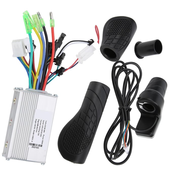 36V48V 350W Borstelloze Controller met LCD en 124DX Halve Draaigas Set voor Elektrische Scooter black