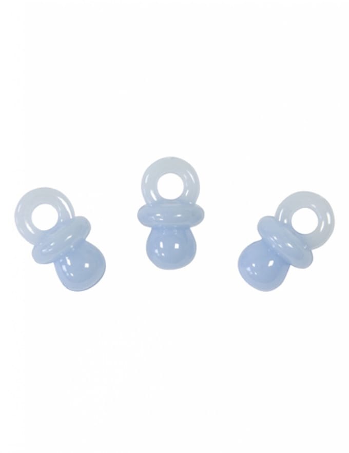 HOBI - 10 tafeldecoraties speenmotief blauw 2 cm voor doopfeest