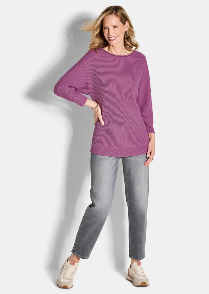 Pullover met scheerwol - bessen - Gr. 36/38 van Goldner Fashion