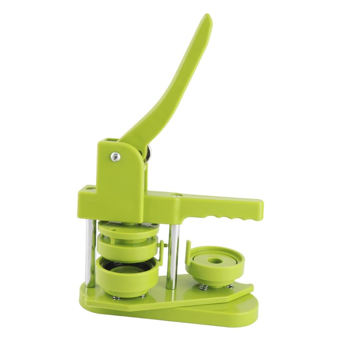 Badge Machine 58mm Roterende Mini Insigne Maakmachine met 100 Sets Badge Verbruiksartikelen voor Badge yellow