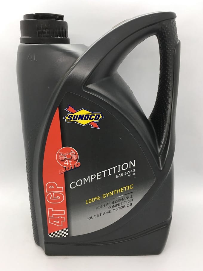 Sunoco Competition SAE 5W40 Motorolie voor 4T motoren, 4 ltr., synthetisch.