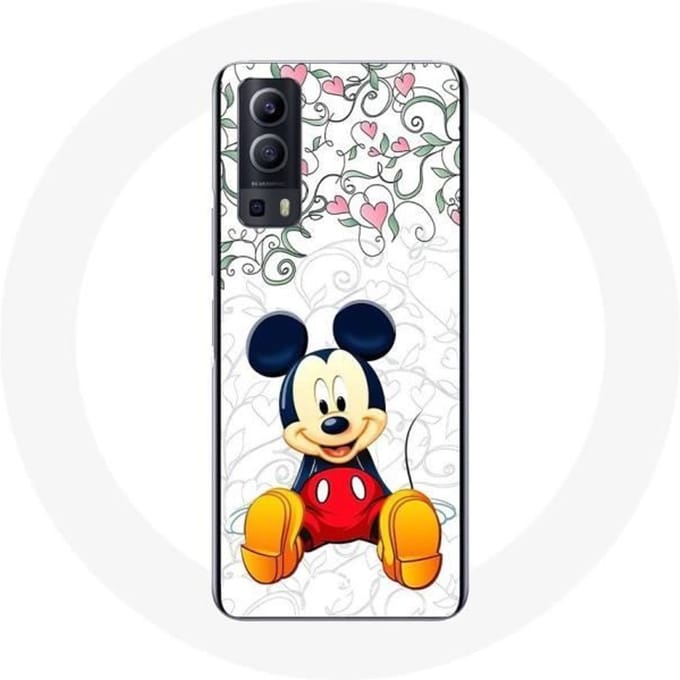 Vivo Y72 hoesje Mickey Mouse bloemen harten schoon