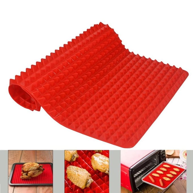 Siliconen bakmat, antiaanbaklaag, hittebestendige bakmat met afmetingen voor het uitrollen van deeg, ovenvoering, bakplaat rood