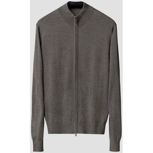 Eton Vest Full Zip Knit Merino Extrafine Donker Grijs / male