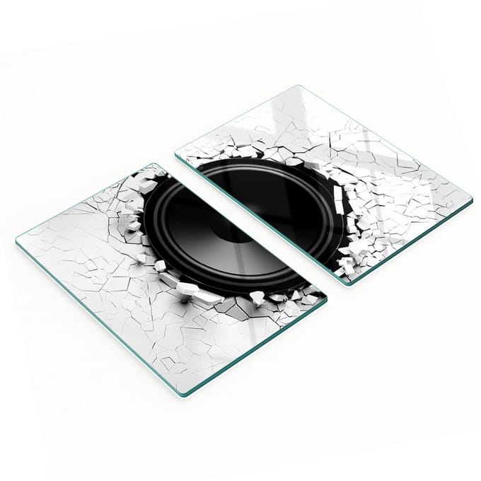 Multifunctionele decoratieve glazen borden met printluidspreker 2x40x52 cm
