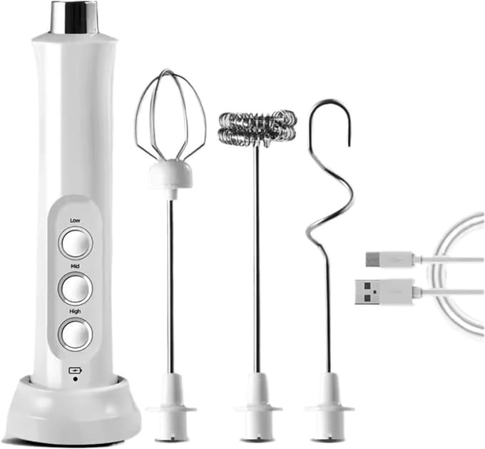 Daity 1 set - 3-in-1 draagbare elektrische melkopschuimer - oplaadbare handmelkopschuimer - snelle drankblender - koffieschuimstaafje