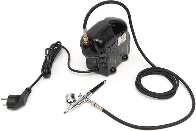 HBM Complete Airbrushset Inclusief Verf, 2,5 Bar, 13 l/min, 230 V, 50 Hz
