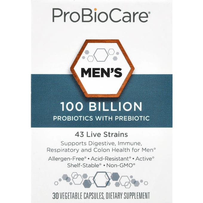 Probiotica voor Mannen met Prebiotica, 30 Plantaardige Capsules