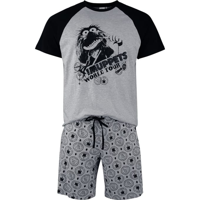 Die Muppets Pyjama - Animal - M tot 3XL - voor Mannen - grijs-zwart