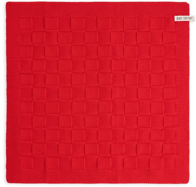 Knit Factory Keukendoek Uni - Rood - 50x50 cm