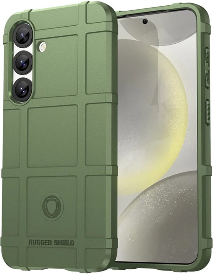 MobyDefend Hoesje - Geschikt voor Samsung Galaxy S25 - Rugged Shield TPU Backcover - Groen