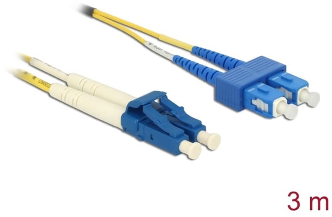 Delock Cable Optical Fibre LC Duplex to SC Duplex Singlemode OS2 3 m
