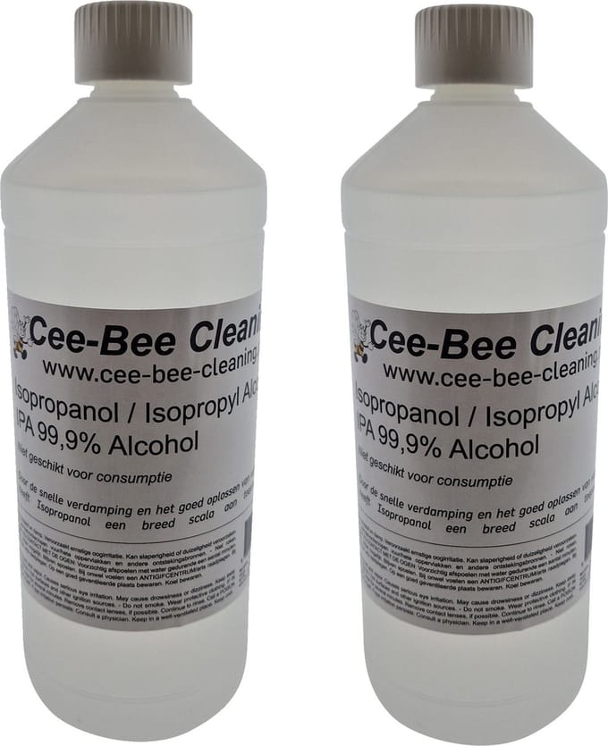 Cee-Bee Isopropanol | Isopropyl | IPA 99.9% Alcohol | 1000 ml | 2 flessen á 1 liter