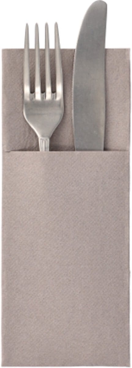 50 Servetten ROYAL Collection 40 cm x 30 cm grijs met bestekvouw