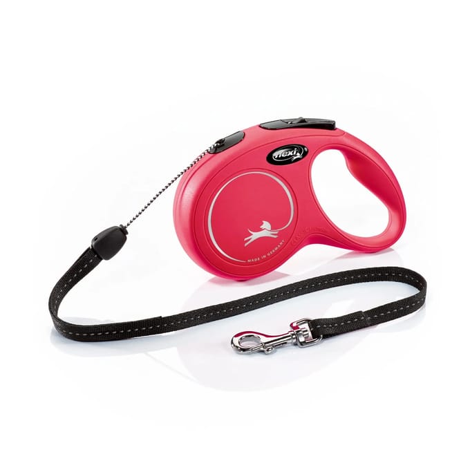 Flexi New Classic Koord - Hondenriem - Rood - S - 8 m - <12 kg