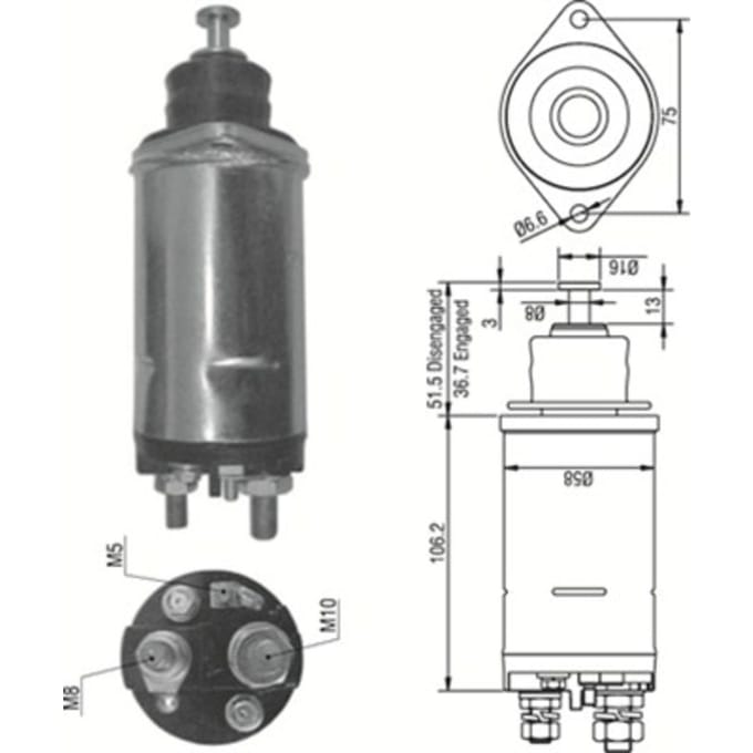 Magneetschakelaar, starter MAGNETI MARELLI 940113050301