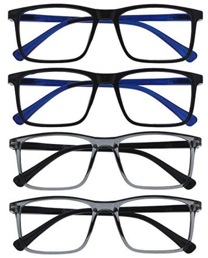 Stylish Plus Size Leesbrillen Voor Mannen, Vrouwen en Unisex - 4 Stuks