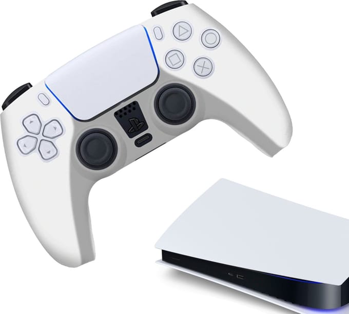 Gadgetpoint - Hoesjes & Skins voor PS5, PlayStation 5 - Performance Gaming Case - Soft Grip Covers - Anti-Slip Controller Accessoires - Grip Wit