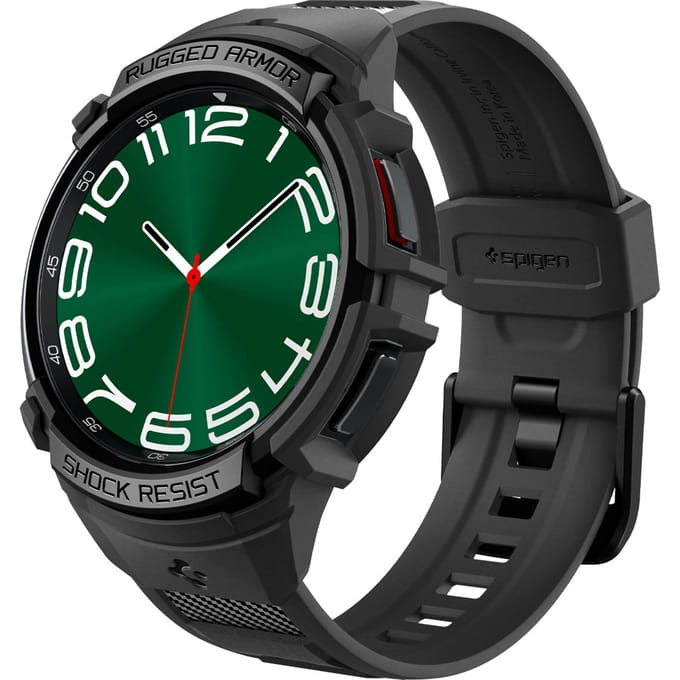 Spigen Rugged Armor™ Pro case voor de Samsung Galaxy Watch 6 Classic - 47 mm - Zwart