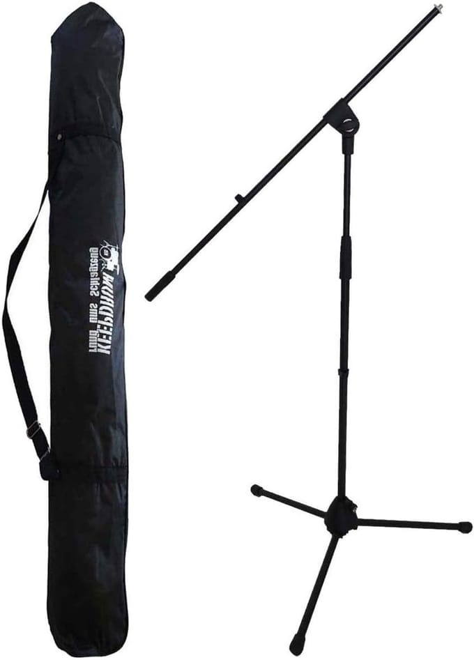 Microfoonstandaard - Galgenstatief - Muziek Opnemen - Compact Opvouwbaar - 845-1475mm Hoogte - Zwart