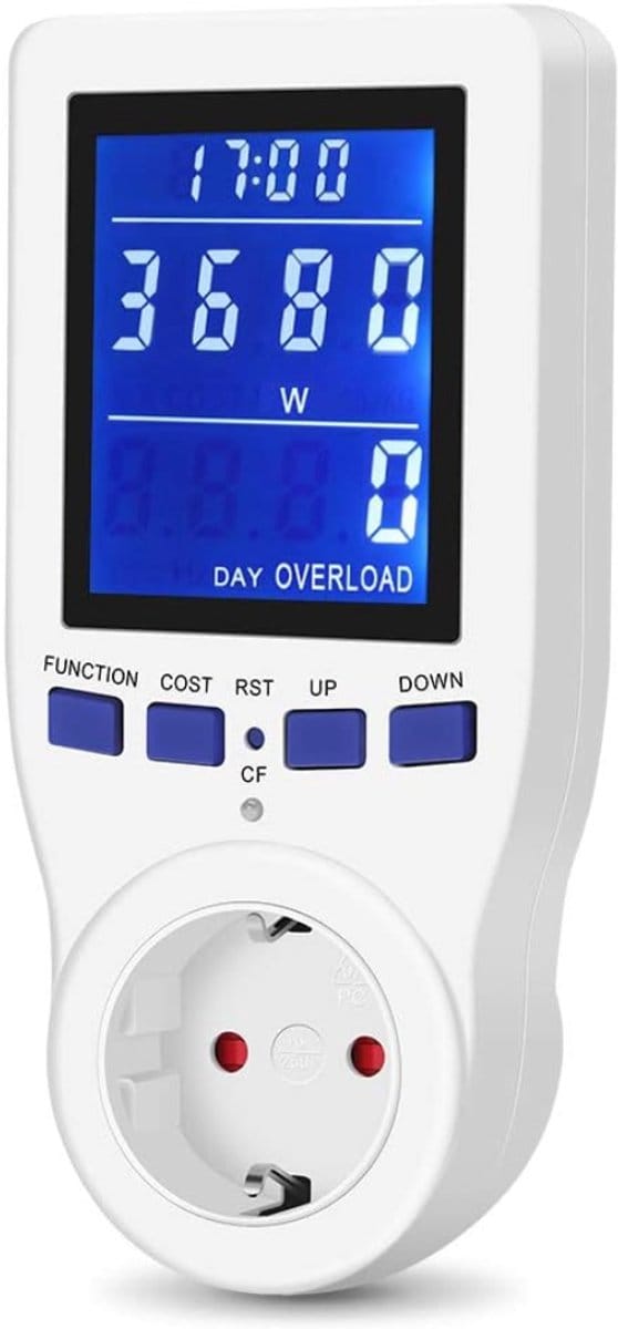 SNJY® Energiemeter - P1 Meter - Verbruiksmeter - 3680W Overbelastingsbeveiliging - Wit