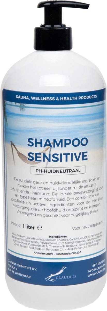 Shampoo Sensitive Care - 1 Liter - met gratis pomp - Haarverzorging