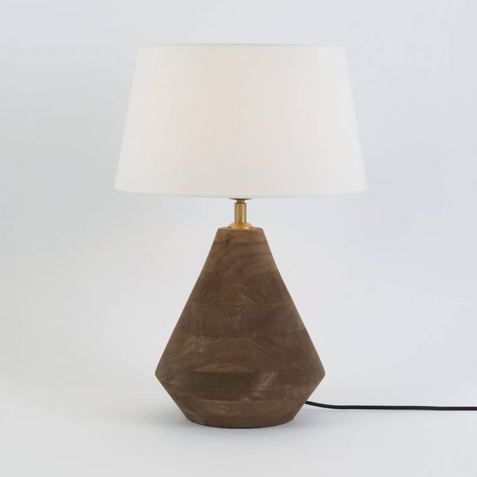 Holländer Tafellamp CAPANNE, naturel/ecru, hoogte 37 cm, mangohout, E27
