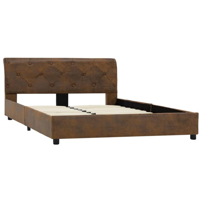 vidaXL - Bedframe - kunstsuède - bruin - 120x200 - cm