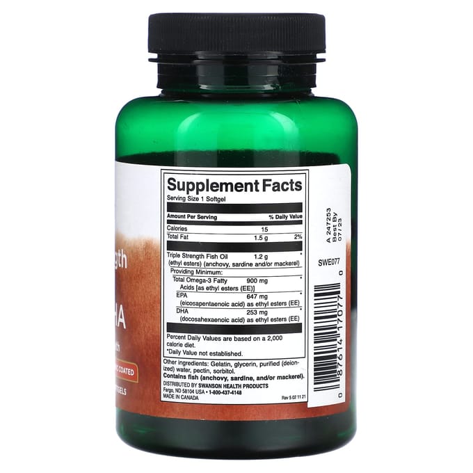 3x Sterkte Super EPA & DHA, 900 mg, 60 Softgels