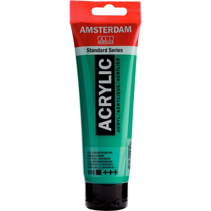 Peinture acrylique - TALENS - Amsterdam - 120ml - Vert Emeraude - Tube vert