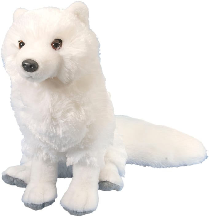 Wild Republic Knuffel Poolvos - wit - pluche - 30 cm - knuffeldier