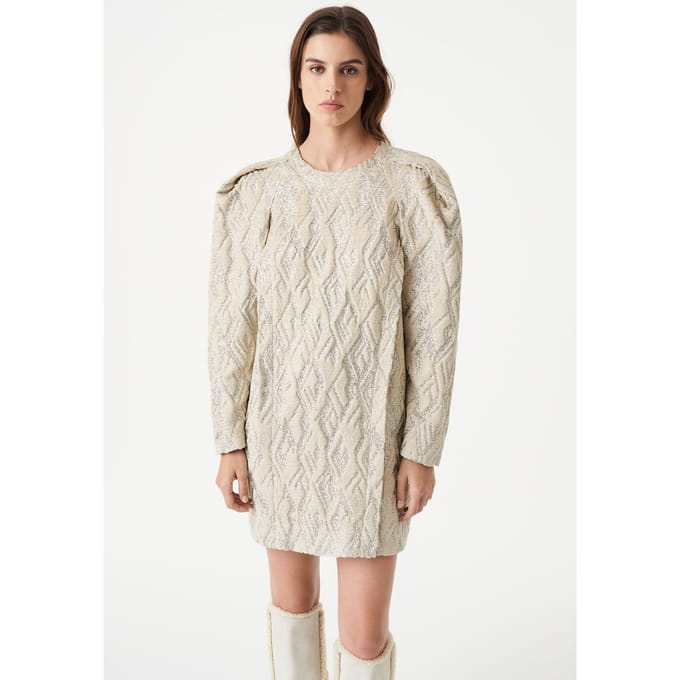 IRO Paris Yahri Dress Ecru/grey Größe: S | Minikleider Outlet | Damen | Braun