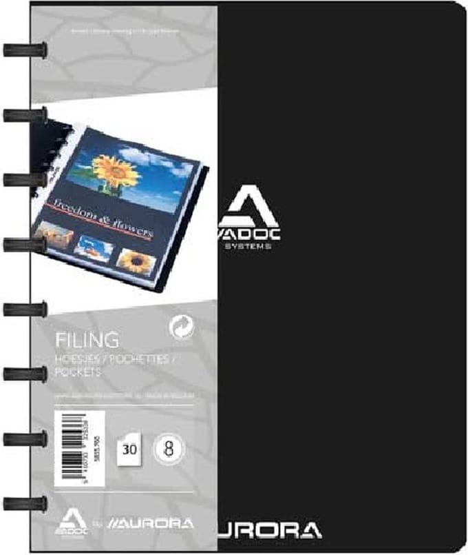Adoc Showmap Bind-Ex Standaard A5 30 hoezen zwart