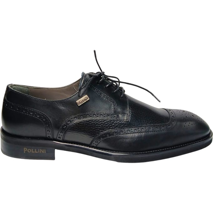 sb10223gfut100A Pollini Mannen Leder Zwart