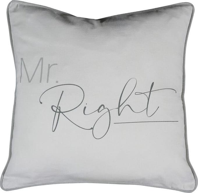 Sierkussen - Organic Mr Right - Grijs - 45 Cm X 45 Cm