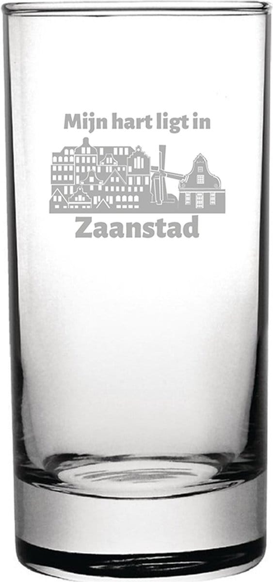 Gegraveerde longdrinkglas 28,5cl Zaanstad