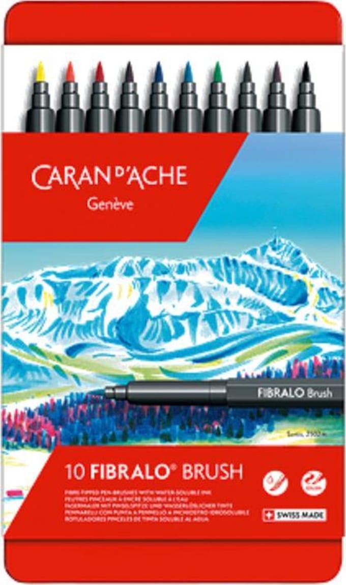 Caran d’ Ache Fibralo BRUSH viltstiften 10
