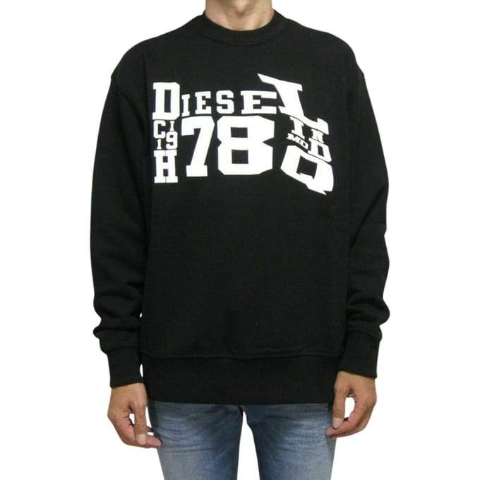Diesel Distorted Logo Zwarte Sweatshirt